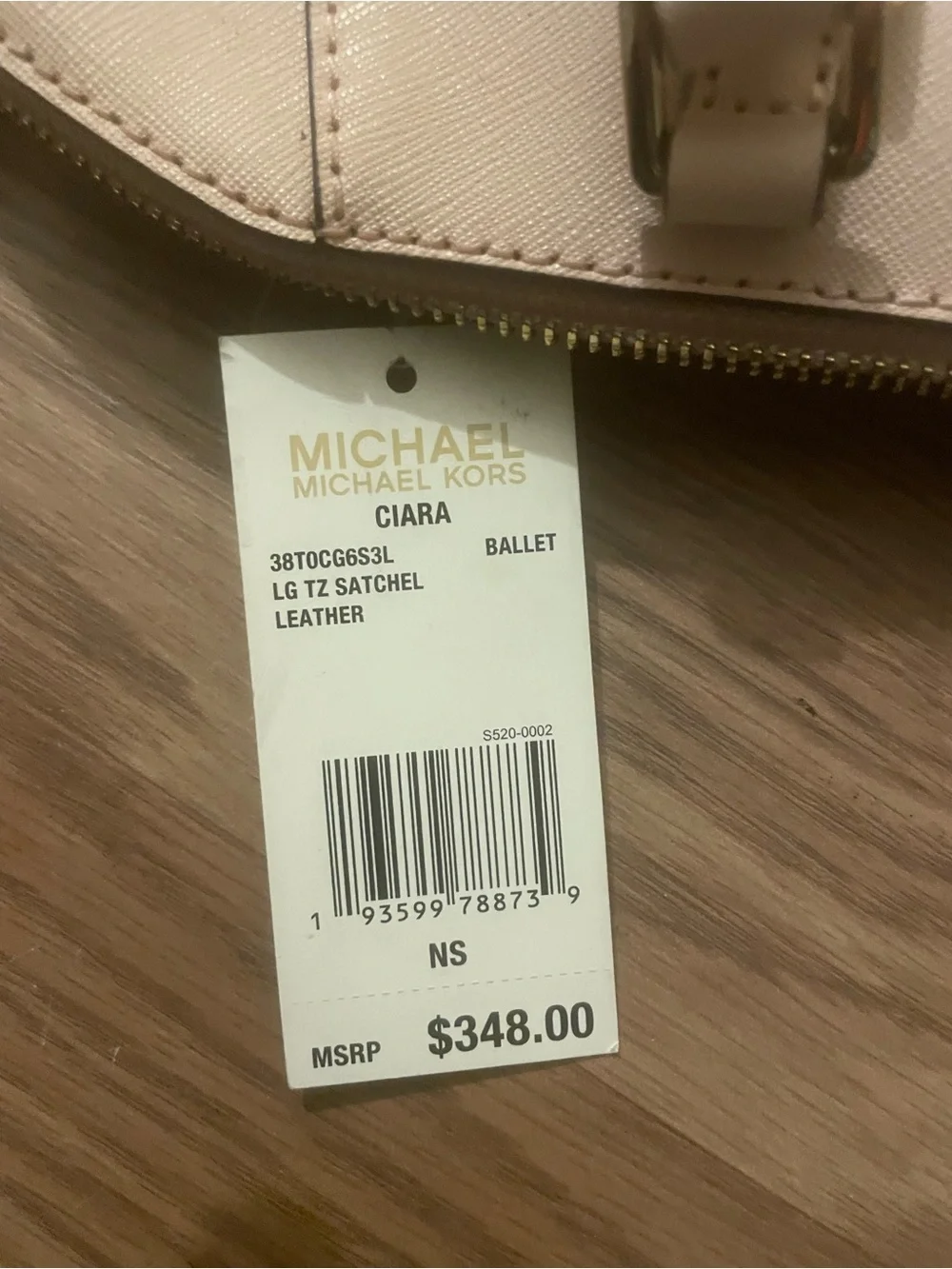 Michael Kors Blush Saffiano Dome Satchel with Gold Hardware